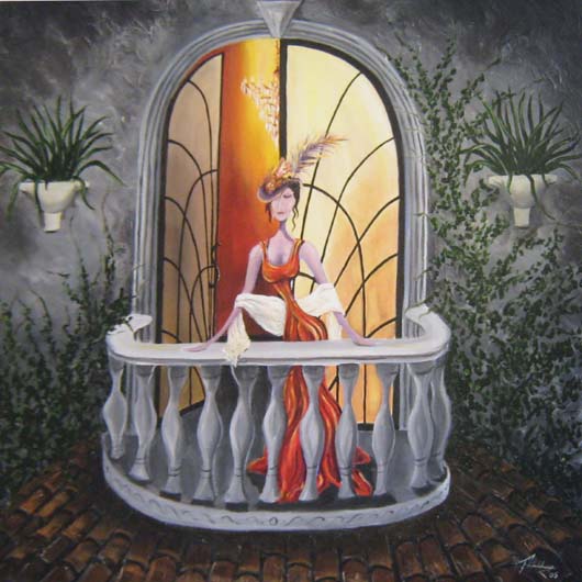 The Balcony - Peter Thaddeus - Art From The Gold Coast Favorite Artist 