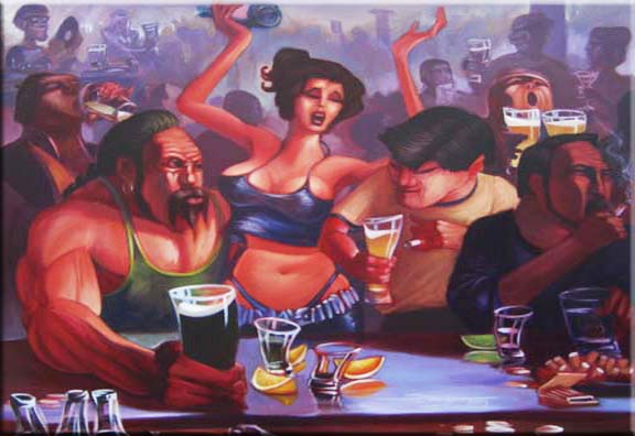 Trouble - The Drinkers Series By Marc Sorozan World Class Artist 
