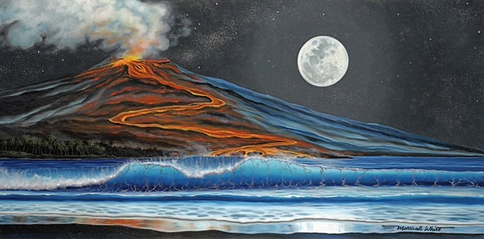 Island Volcano - Brian Marshall White World Class Artist 