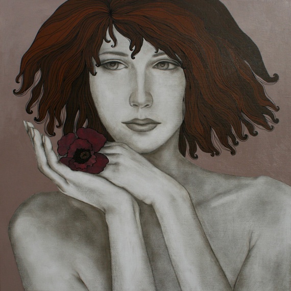 Scarlet Flower | Olga Gouskova - Belgium Artist World Class Artist 