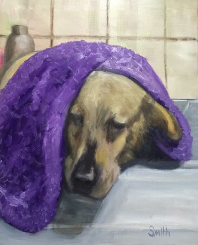 Toby and the Purple Towel | Kentucky Artist Jill Smith Favorite Artist 