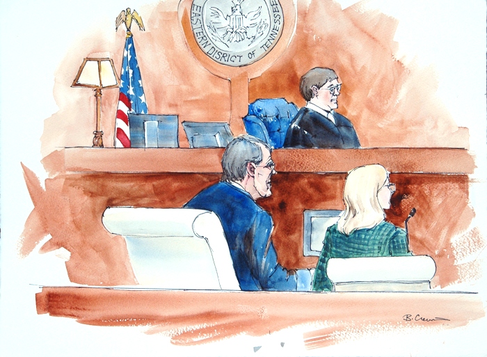 Judge Richard Baumgartner in the plaintiff's seat 